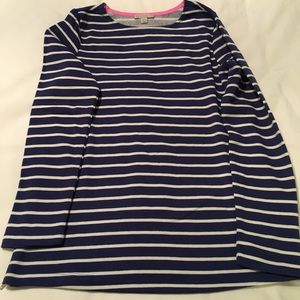 Isaac Mizrahi Cotton Blend Stripped Top w Zipper
